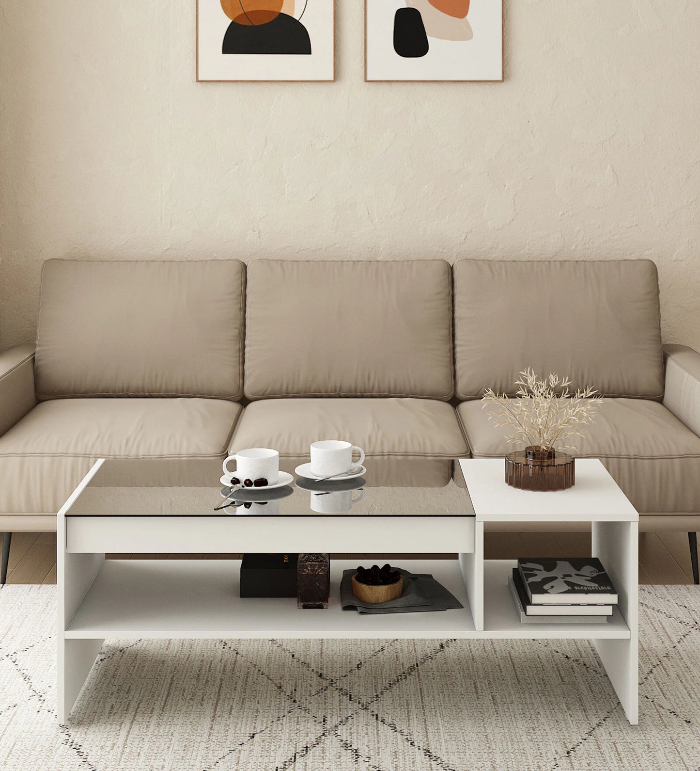 OmkarWood LuxeMod Engineered Wood Coffee Table