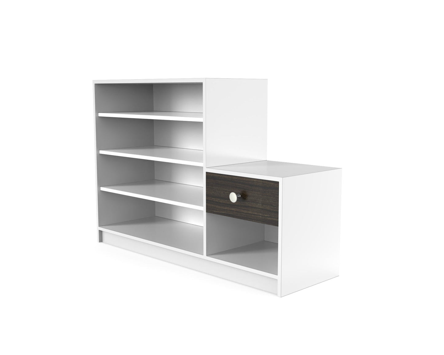 Wide Wooden Shoe Rack with Open Shelves & Storage Drawer – Footwear Organizer (Holds 11–16 Pairs)