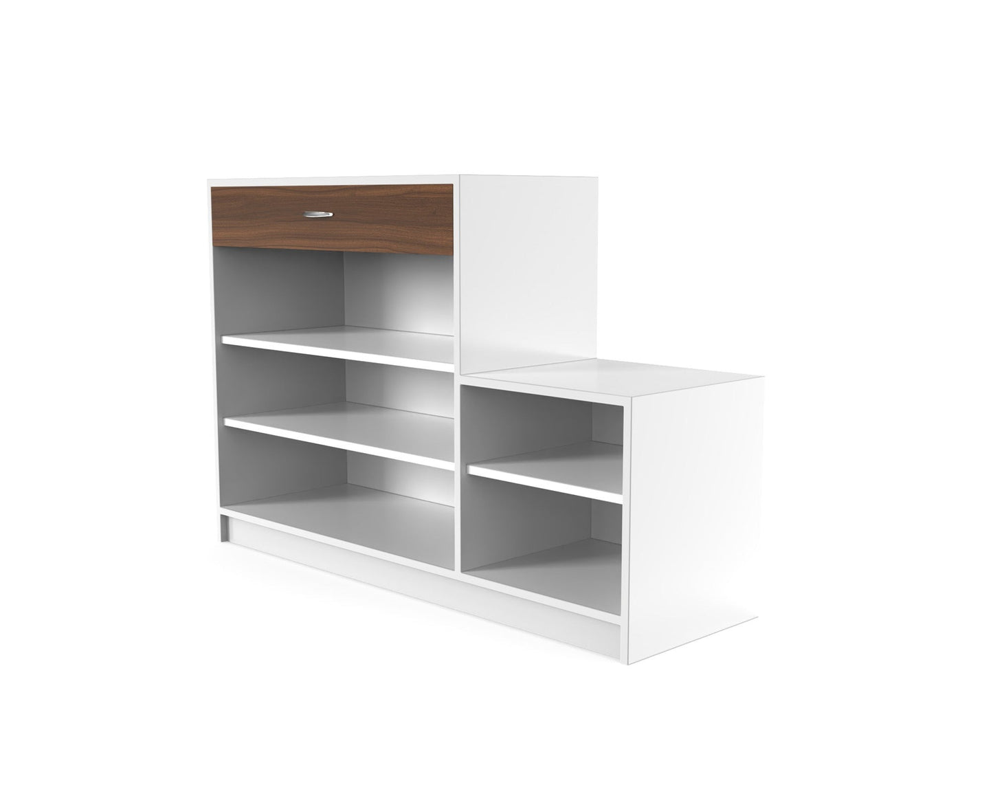 Wide Wooden Shoe Rack with Drawer & Side Shelves – Footwear Organizer (Holds 10–14 Pairs)