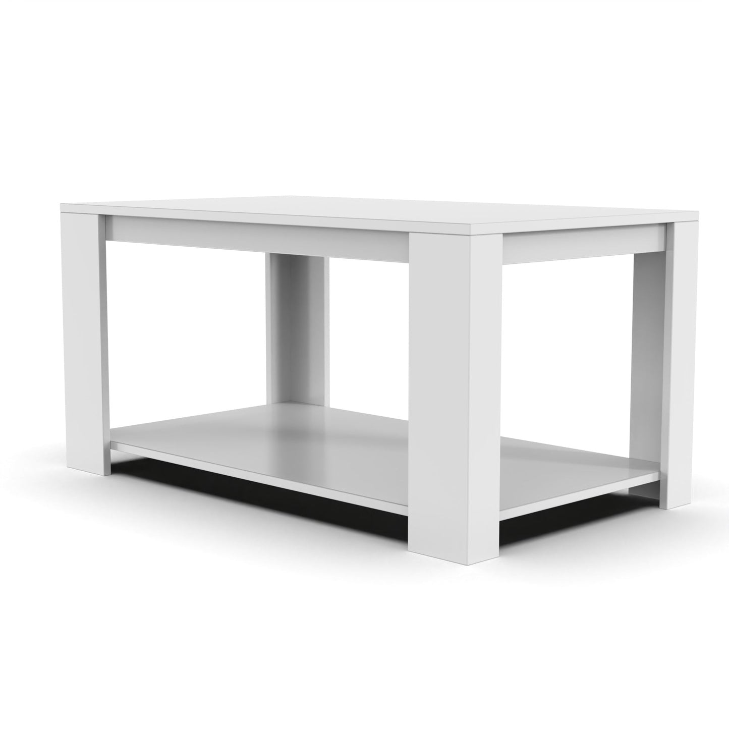 Modern Two-Tone Coffee Table with Storage Shelf