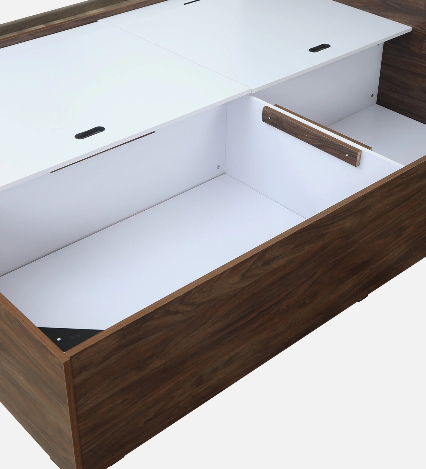 OmkarWood Serenity Queen Bed – Natural Walnut Finish with Box & Headboard Storage