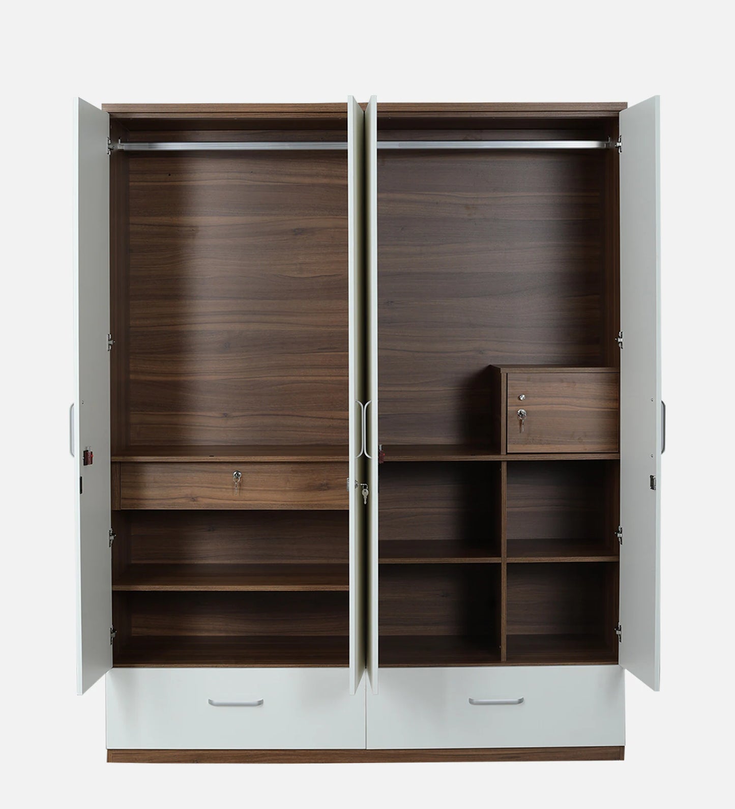 SleekAura 4-Door Engineered Wood Wardrobe