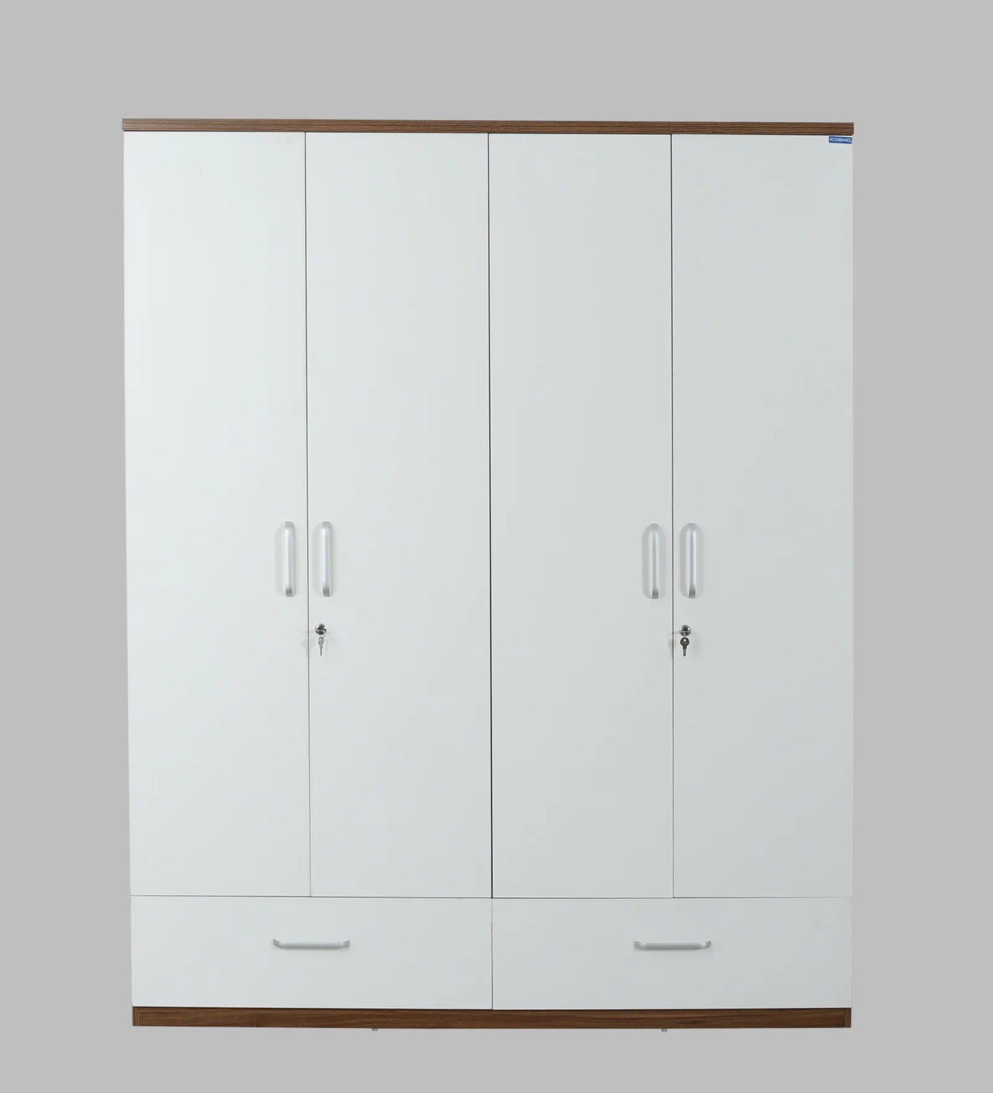 SleekAura 4-Door Engineered Wood Wardrobe