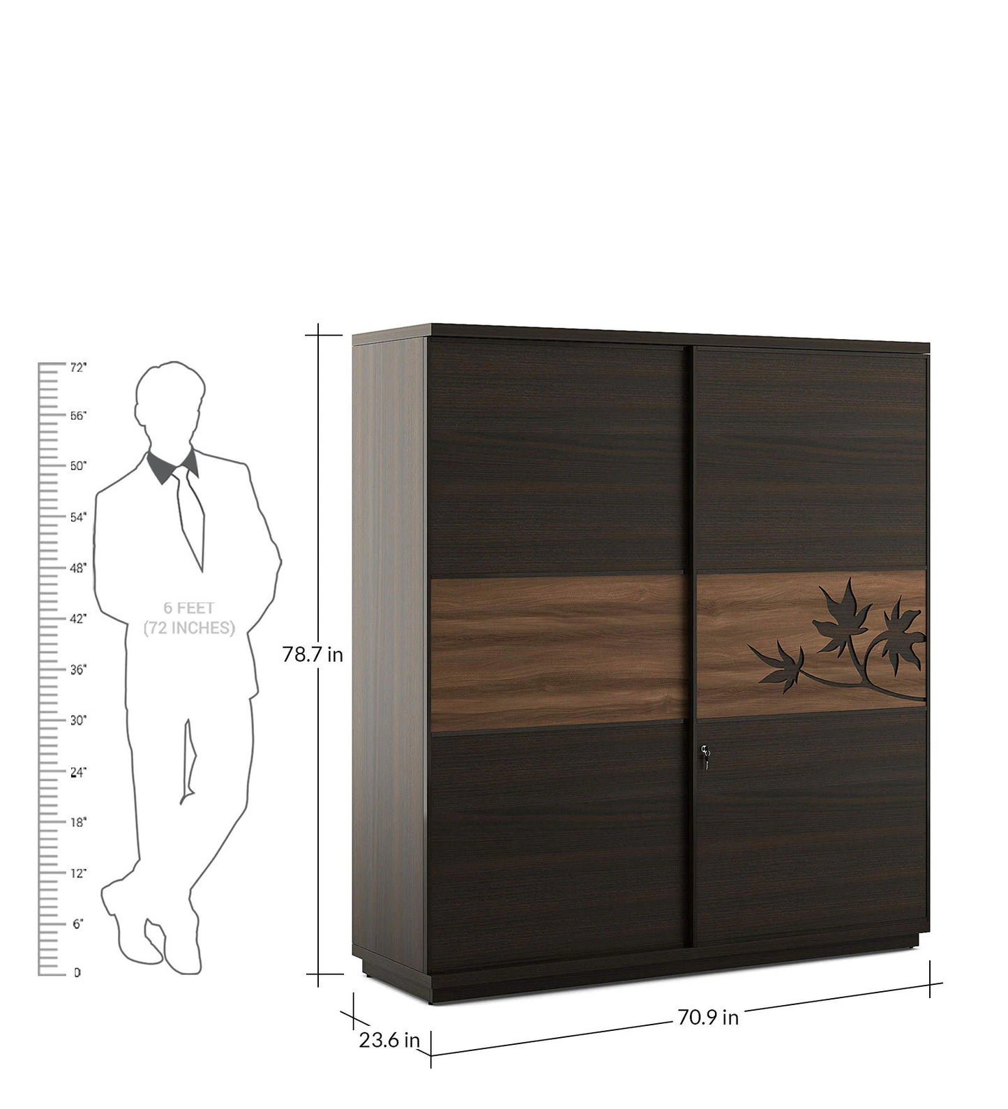 OmkarWood "Maple Luxe" Premium Sliding Wardrobe