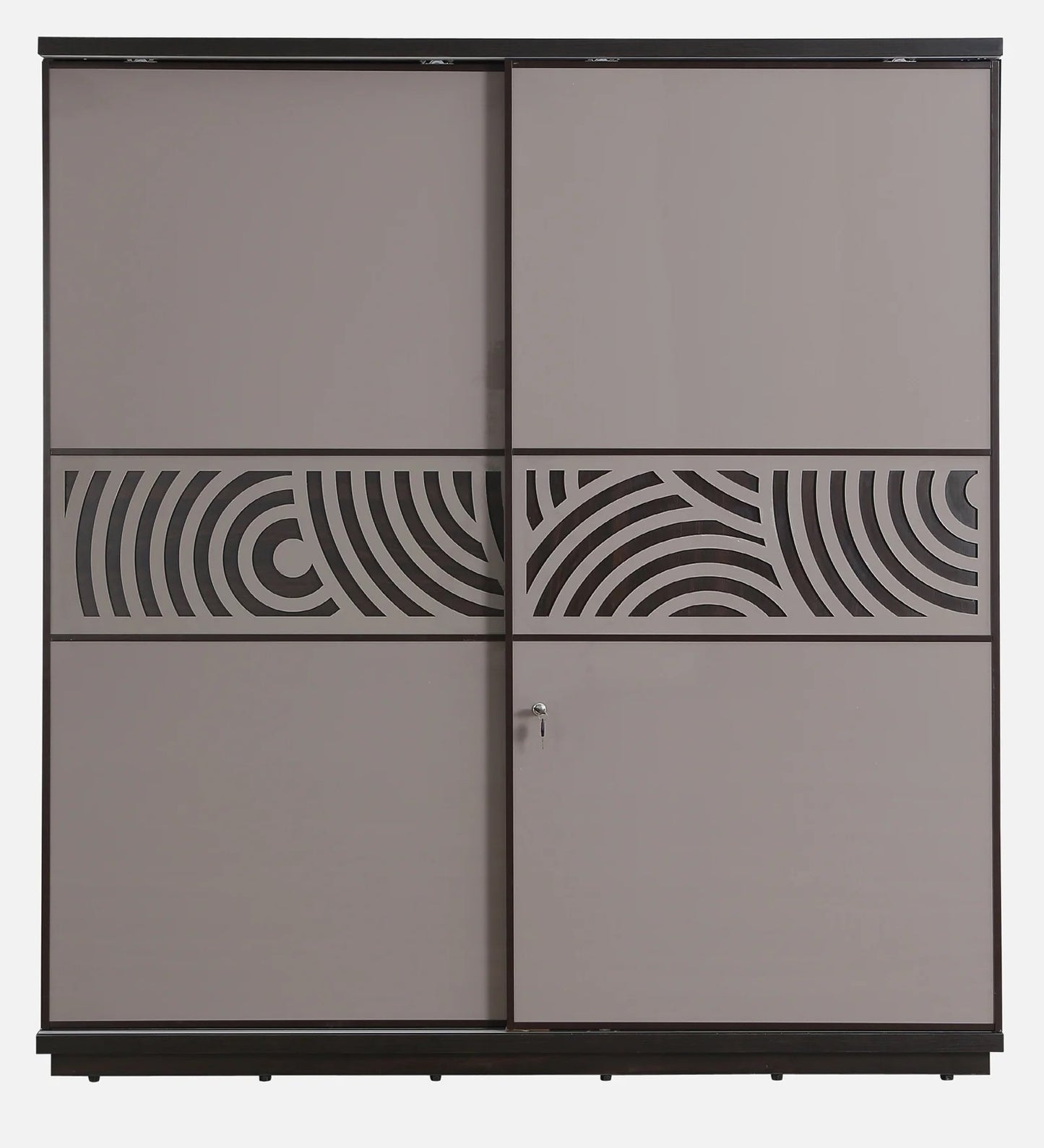 OmkarWood AuraMax Sliding Door Wardrobe – Basalt Grey High Gloss Finish