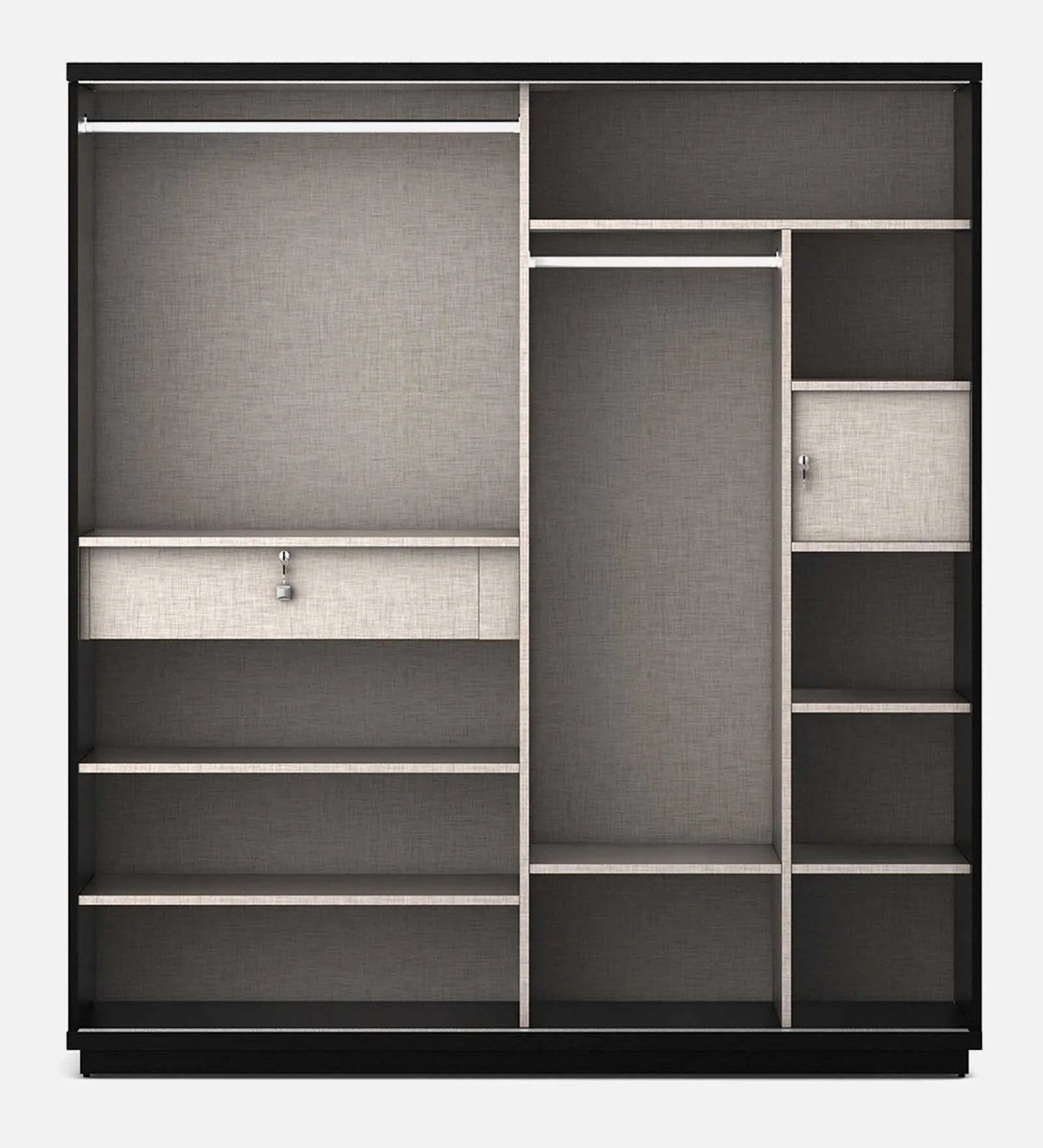 Omkarwood Zenix Premium Sliding Door Wardrobe – Wenge Melamine Finish