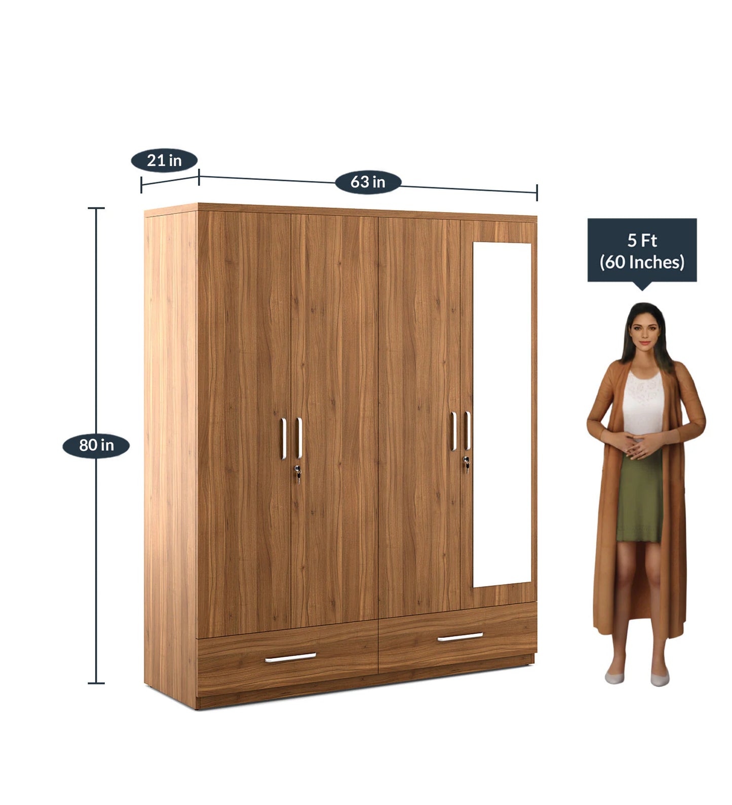 Eleganza Premium Engineered Wood Wardrobe