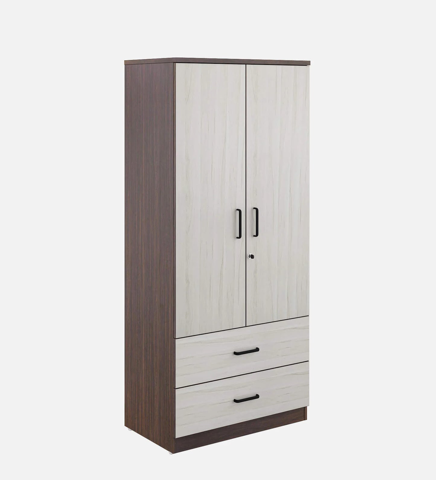 Omkarwood Rillo Premium 2-Door Engineered Wood Wardrobe with Drawer Storage