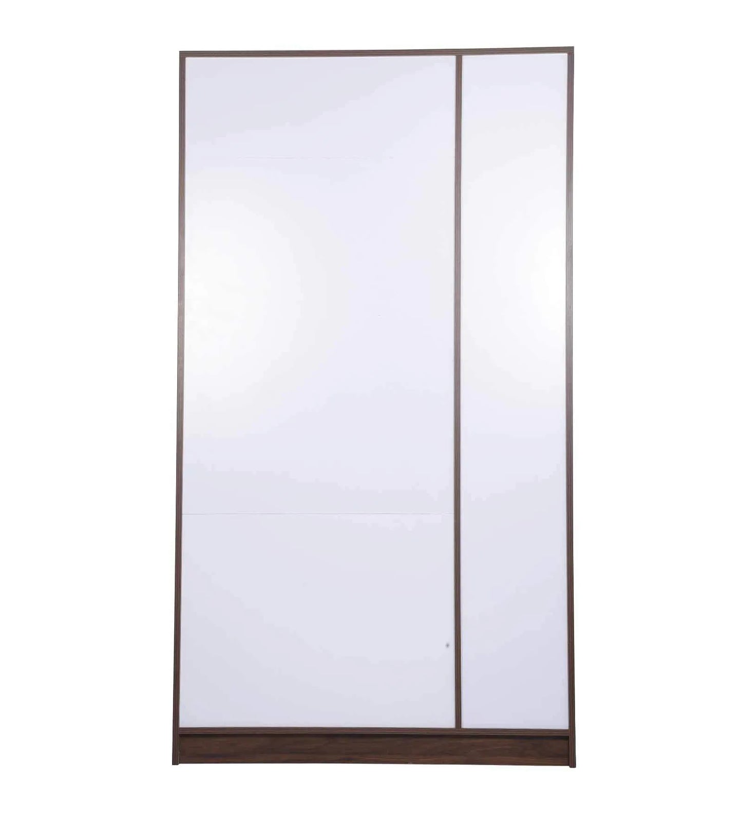 Omkarwood Vesta 2-Door Engineered Wood Wardrobe with Drawer & Open Shelves – Walnut & White Finish