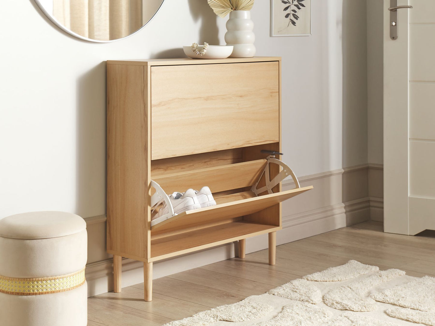 OmkarWood Solace Premium Engineered Wood Shoe Cabinet
