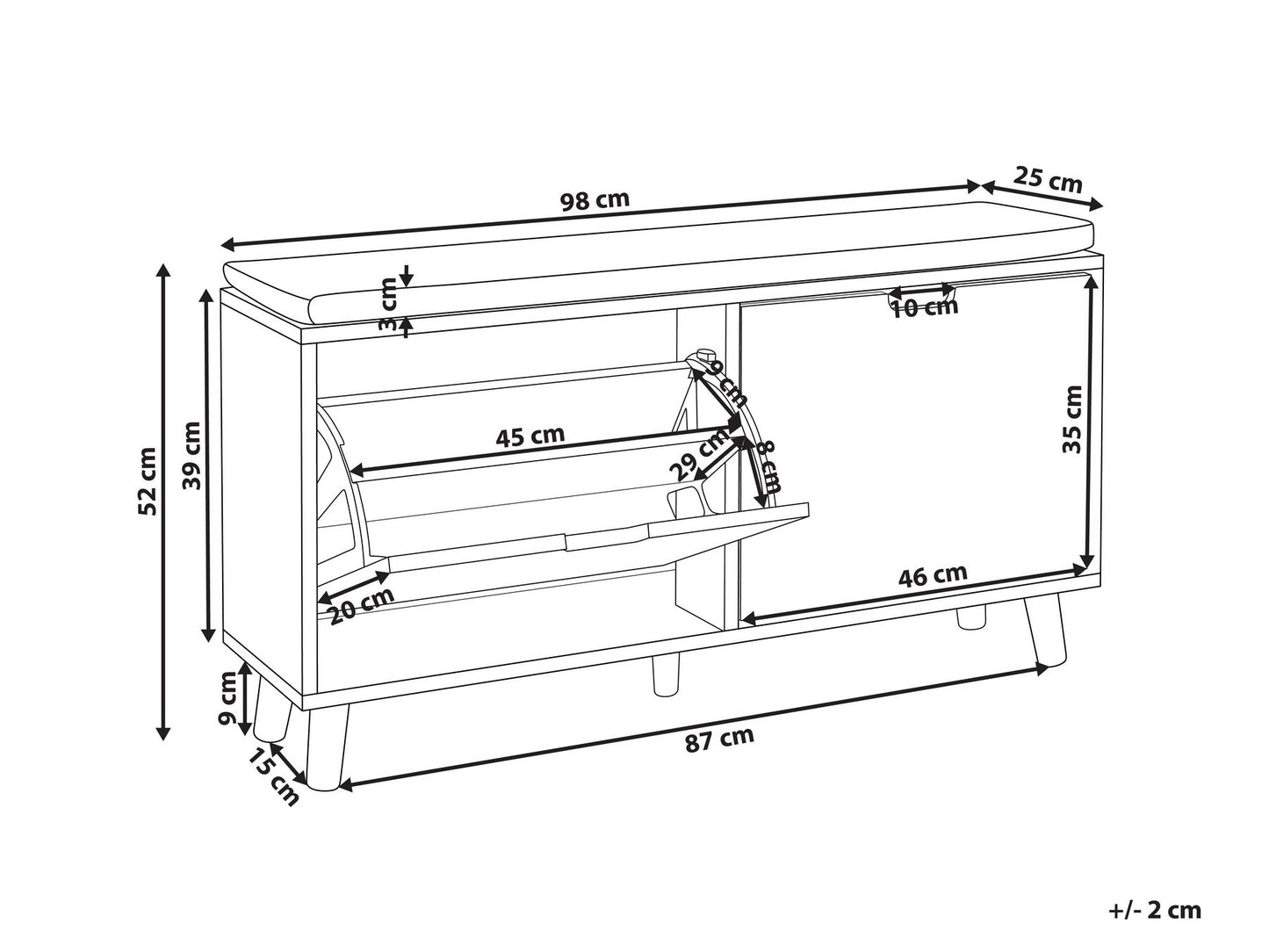 Omkarwood LuxeSit Shoe Rack & Bench