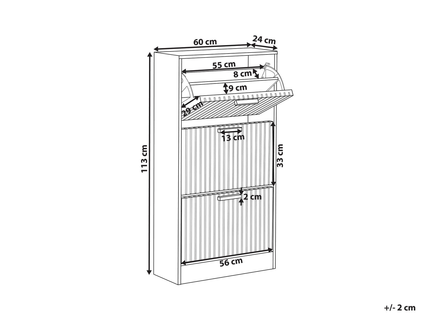 Omkarwood StriaLux Premium Shoe Cabinet