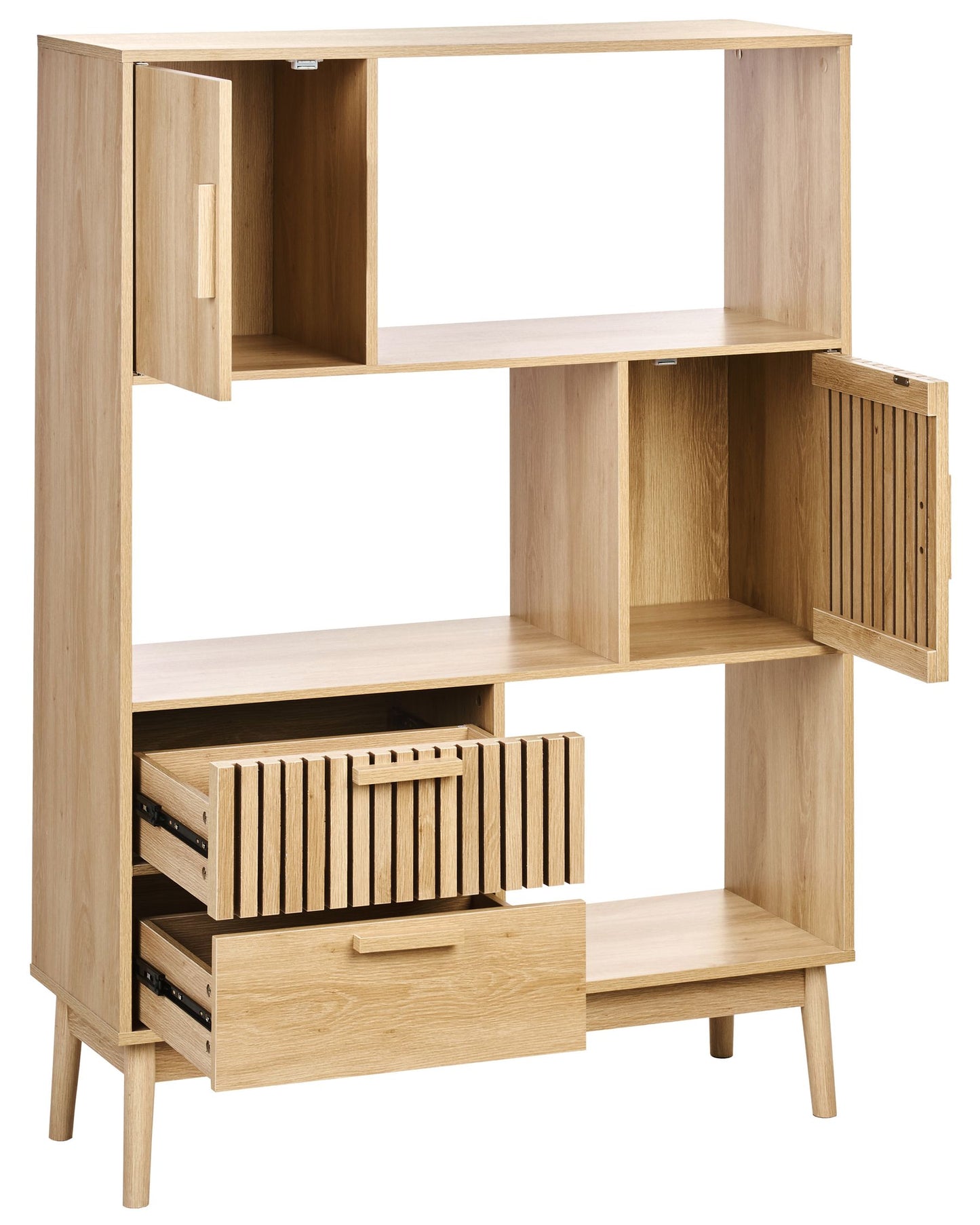 OmkarWood “Elora” Premium Engineered Wood Shelving Unit