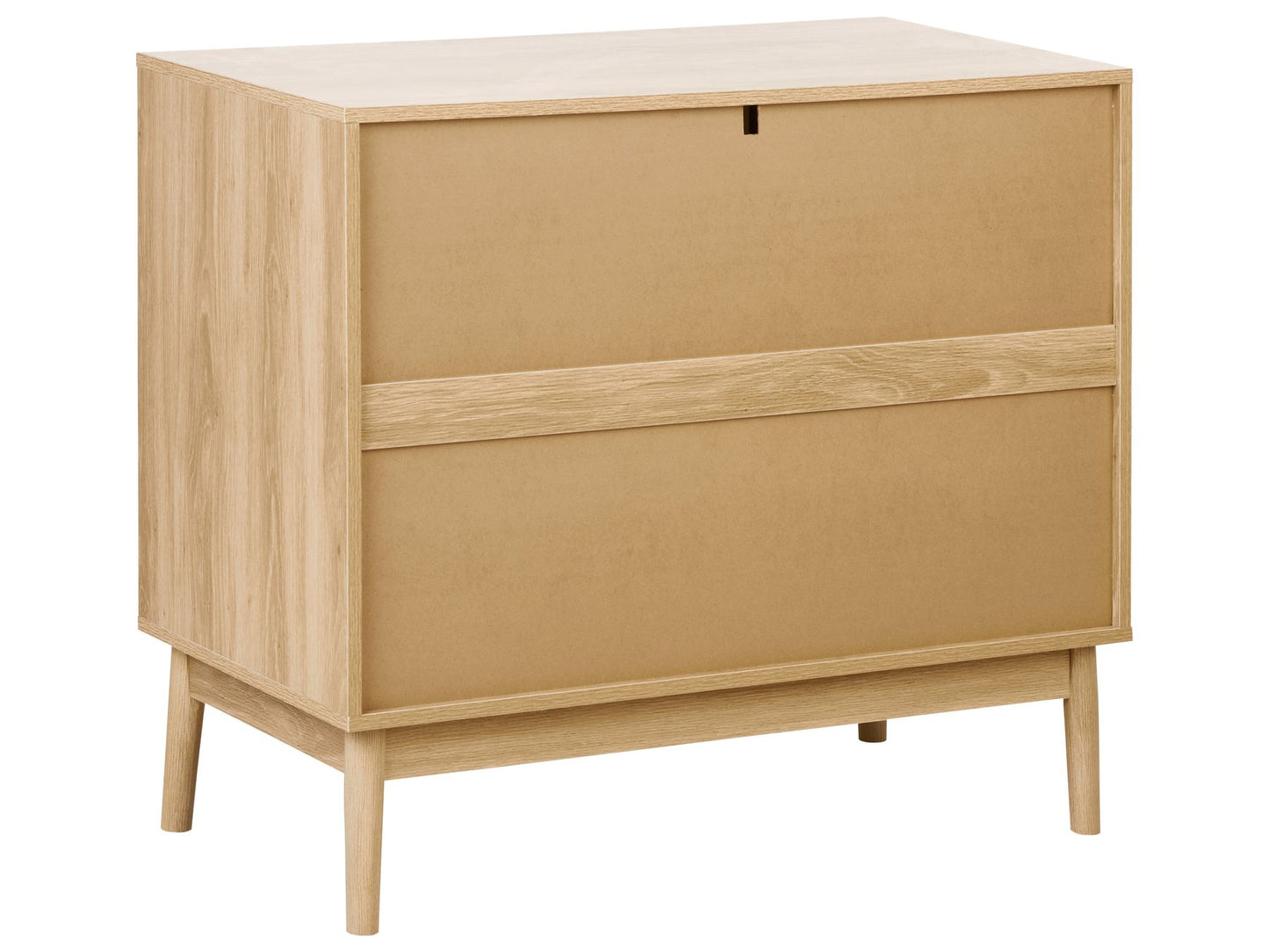 OmkarWood Valencia Slatted Sideboard Cabinet – Natural Oak Finish