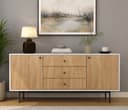Premium Modern Sideboard Cabinet with Santana Textured Finish & Metal Base (Engineered Wood) 2