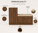 Entryway Shoe Storage Cabinet with Cushioned Seat 2