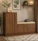 Entryway Shoe Storage Cabinet with Cushioned Seat 4