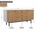 Premium Modern Sideboard Cabinet with Santana Textured Finish & Metal Base (Engineered Wood) 7