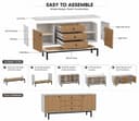 Premium Modern Sideboard Cabinet with Santana Textured Finish & Metal Base (Engineered Wood) 9