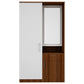 Small Wardrobe cum Dresser | Walnut and Frosty White Without Mirror