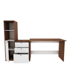 OmkarWood™ NovaSmart Study Desk with Bookshelf and Storage Drawers