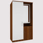Small Wardrobe cum Dresser | Walnut and Frosty White Without Mirror