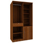 Small Wardrobe cum Dresser | Walnut and Frosty White Without Mirror