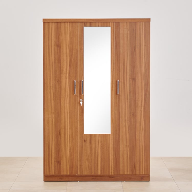 Aristo 3-Door Wardrobe with Mirror & Shelves