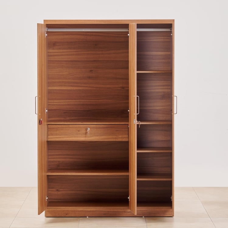 Aristo 3-Door Wardrobe with Mirror & Shelves