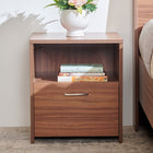 Nova Exotic Teak Bedside Table with Drawer & Open Shelf