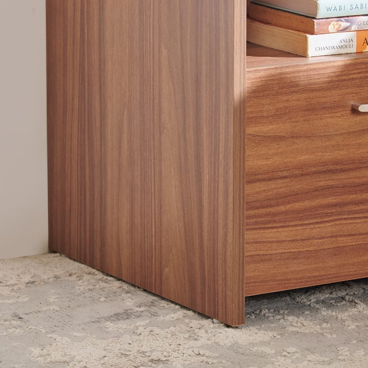 Nova Exotic Teak Bedside Table with Drawer & Open Shelf