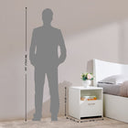 Nova White Bedside Table with Drawer & Open Shelf