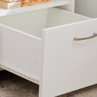 Nova White Bedside Table with Drawer & Open Shelf