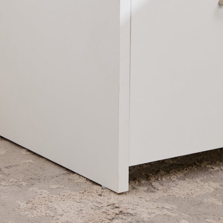 Nova White Bedside Table with Drawer & Open Shelf