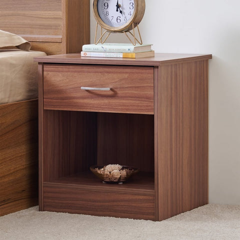 Astra Bedside Table with Drawer & Open Storage
