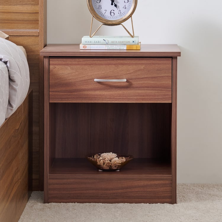 Astra Bedside Table with Drawer & Open Storage