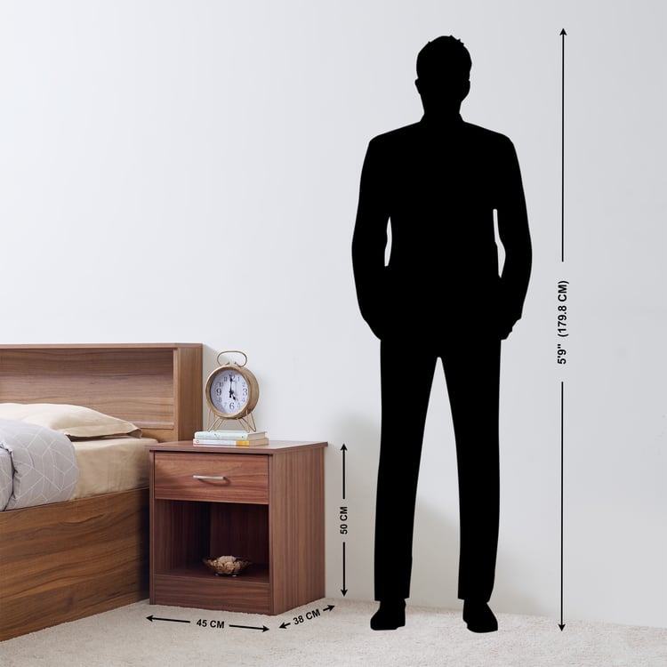 Astra Bedside Table with Drawer & Open Storage