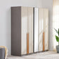 Modena 4-Door Wardrobe with Mirror & Leather-Finish Handles