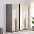 Modena 4-Door Wardrobe with Mirror & Leather-Finish Handles