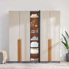 Modena 4-Door Wardrobe with Mirror & Leather-Finish Handles