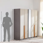 Modena 4-Door Wardrobe with Mirror & Leather-Finish Handles