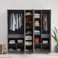 Modena 4-Door Wardrobe with Mirror & Leather-Finish Handles
