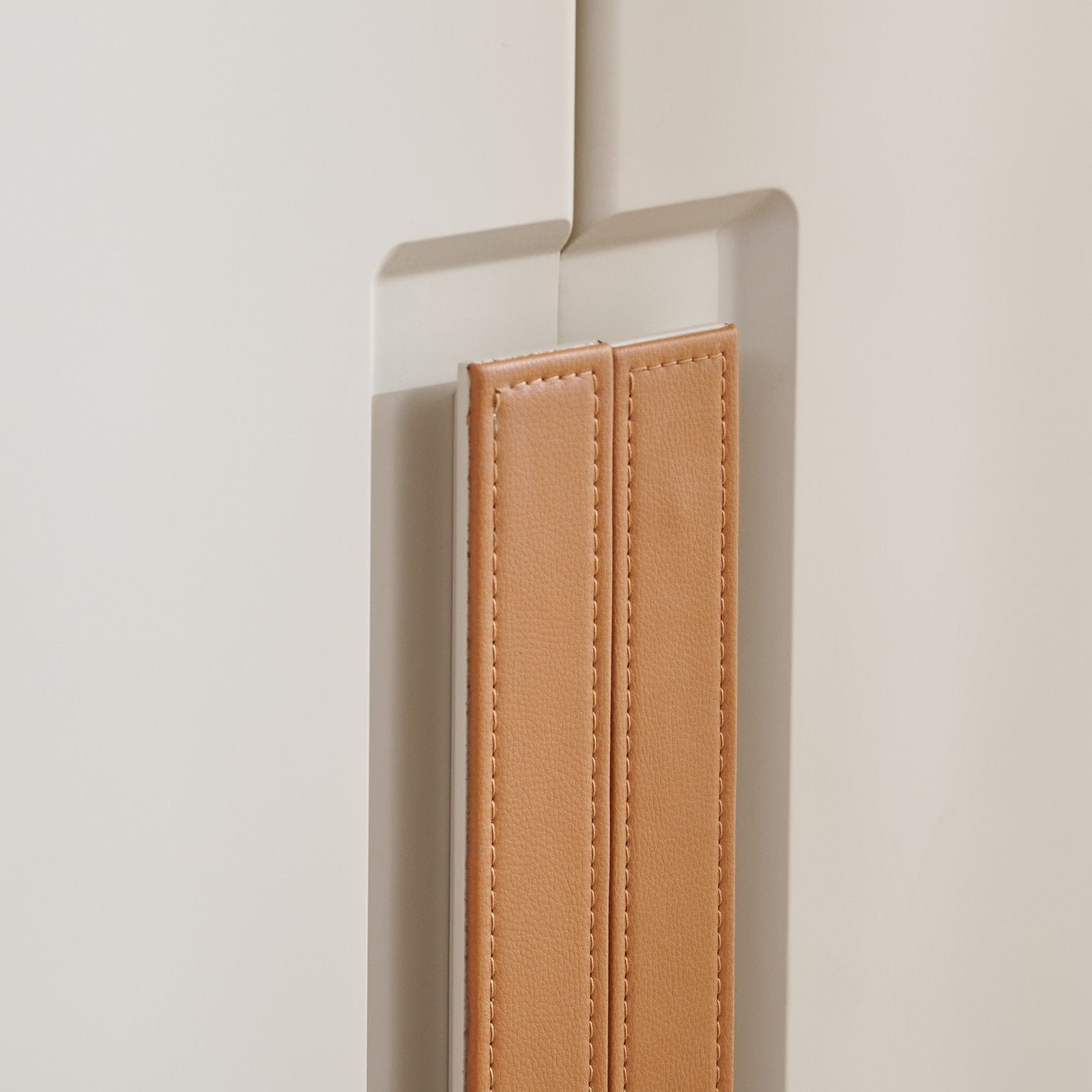 Modena 4-Door Wardrobe with Mirror & Leather-Finish Handles