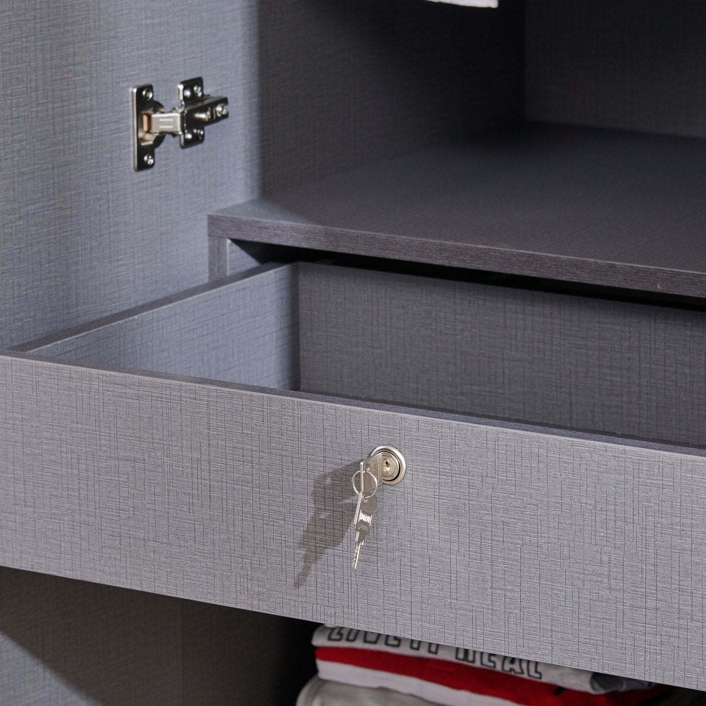 Modena 4-Door Wardrobe with Mirror & Leather-Finish Handles