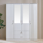 Astoria White 4-Door Wardrobe with Mirror & Drawer Storage