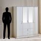 Astoria White 4-Door Wardrobe with Mirror & Drawer Storage