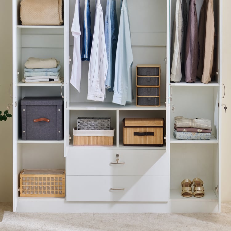Astoria White 4-Door Wardrobe with Mirror & Drawer Storage