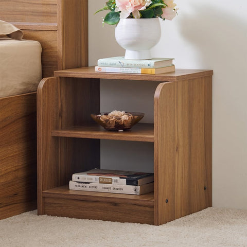 Linea Bedside Table with Open Shelves
