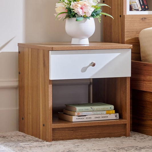 Orion Bedside Table with Drawer & Open Shelf