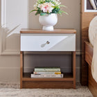 Orion Bedside Table with Drawer & Open Shelf